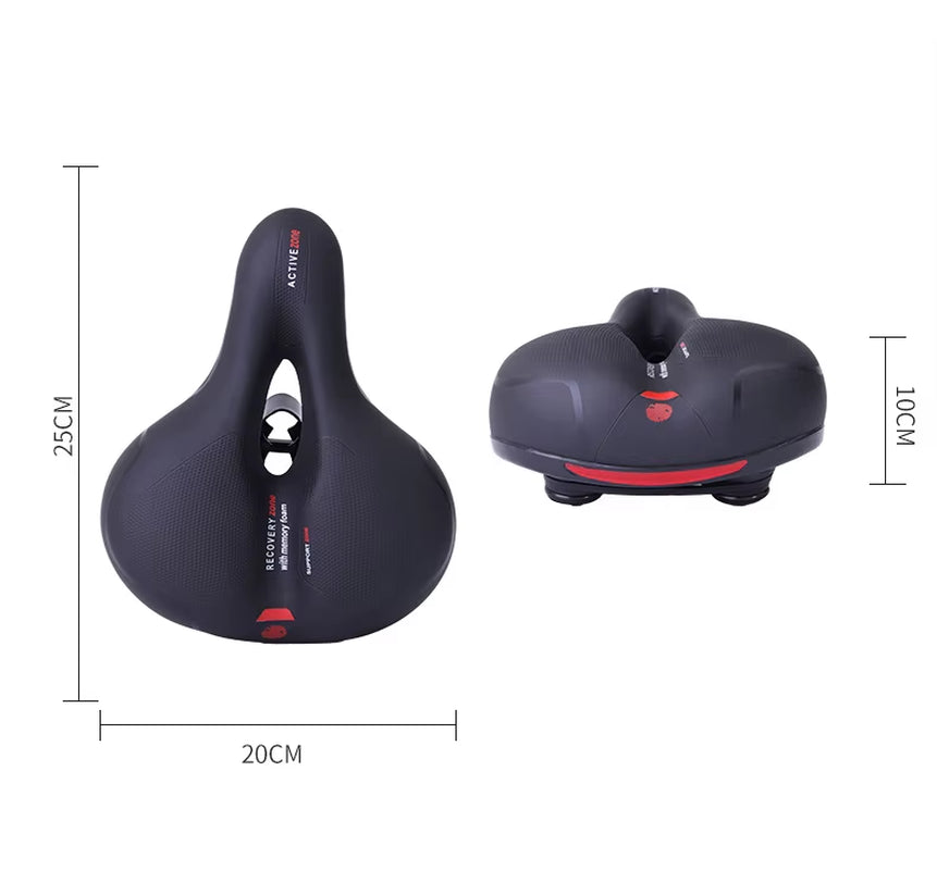 Reflective Shock Absorbing Hollow Bike Saddle Breathable Rainproof Cycling Wide Bicycle Seat Road Mountain Cycling Accessory ZZ